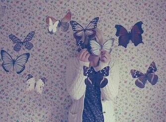 Butterflies Girl Photography Vintage Wallpaper Image On