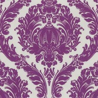 Labyrinth Damask Berry White Wallpaper By P S International
