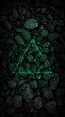 Neon Triangle Over Stones Wallpaper iPhone Wallpaperupdate