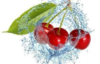 Wallpaper Water Squirt Cherry Berries Fresh