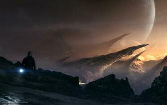 Wallpaper Art Man Planet Alien World Desktop