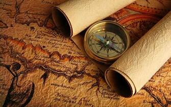 Compass And Old Map Never Lose Sight