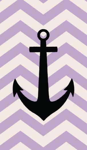 Black Anchor On Purple Chevron Wallpaper Junk