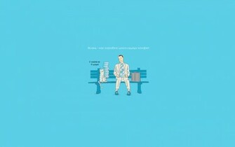Gatto Forrest Gump Caramella Lettering Sfondo Blu File