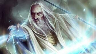 Saruman Christopher Lee Art Wallpaperfool