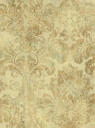 Brown Rustic Damask Wallpaper Traditional