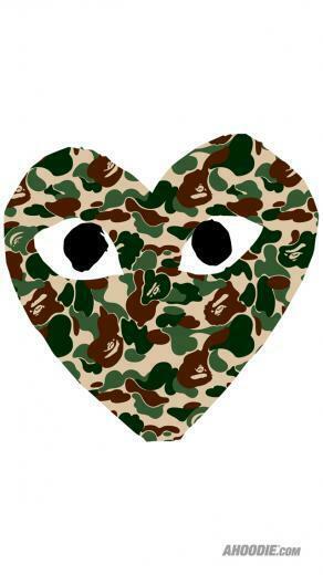 Bape Ahoodie iPhone Wallpaper Reg Camo Comme Des Garcons X