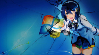 Cute Anime Girl In Her Natural Habitat Wallpaper