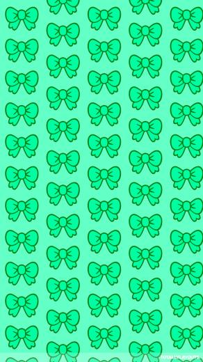 Cute Teal Bows iPhone Wallpaper