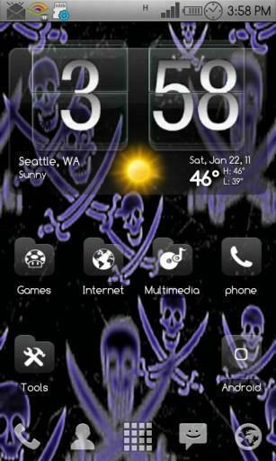 Zoomen Bildschirmfoto Von Blue Skulls Live Wallpaper F R Android