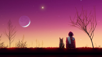 Wallpaper 4k Anime Girl Sunset