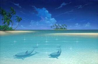 Dolphin Cove A Tropical Beach Seascape Painting By Artist David Miller