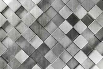 Retro Grey Wallpaper 3d Cube Stone Wall Restaurant Cafe Mural