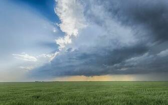 Clouds Storm Field Rain Wallpaper
