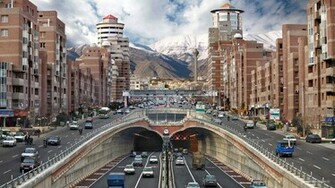 Wallpaper Iran Tehran Road Building Full HD