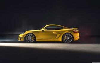 Yellow Porsche Cayman Gt4 Sports Car 4k HD Desktop