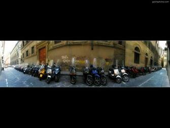 Scooters Everywhere Wallpaper Stock Photos