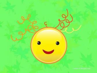 Smiley Face On Green Desktop Wallpaper