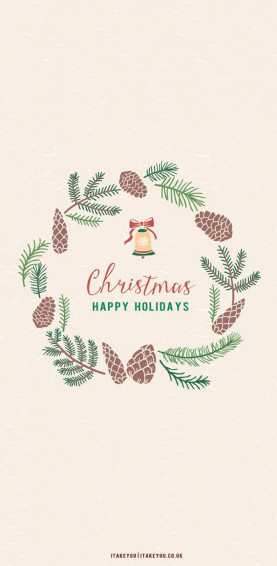 Festive Aesthetic Wallpaper For Phone Christmas Wreath