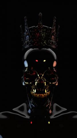 Wallpaper Skull Black Dark Crown 3d QHD