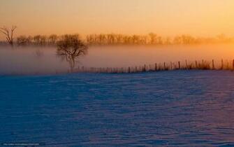 Wallpaper Winter Fog Landscape Gdefon Original Tuman