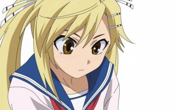 Blondes School Uniforms Schoolgirls Long Hair Brown Eyes Twintails