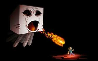 Steve Minecraft Ghast Video Games Wallpaper HD Desktop And