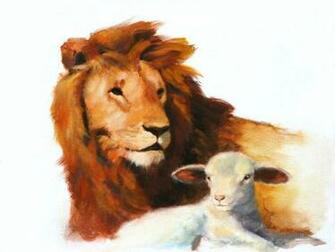 Lion And Lamb Wallpaper Painting Christian