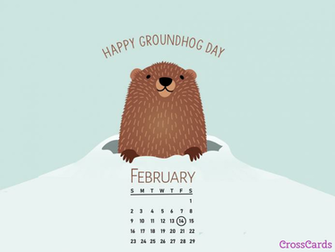 February Groundhog Day Desktop Calendar