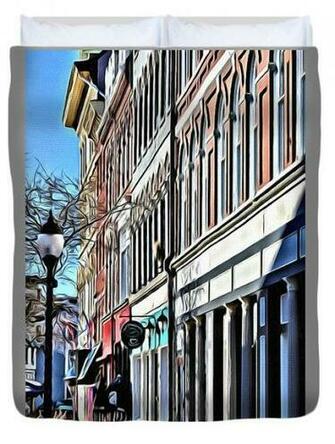 Downtown Bangor Duvet Cover By Judy Bernier