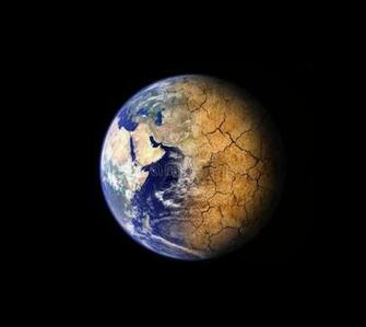 Global Warming Effect Planet Earth On Black Background Ad