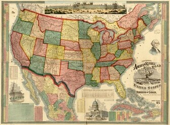 United States Political Map Wall Mural From Academia