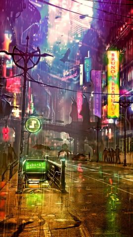 Cyberpunk Neon Artist Artwork Digital Art HD