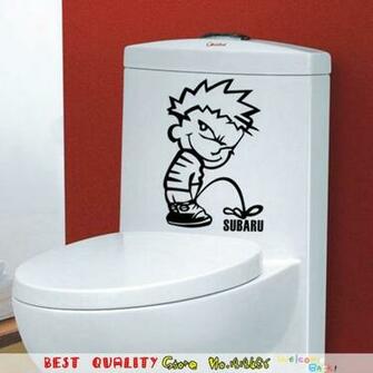 Funny Naughty Boy Subaru Pee Wall Sticker Home Decoration