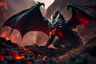 Lava Dragon By Blackwolfdigitalart Wallpaper