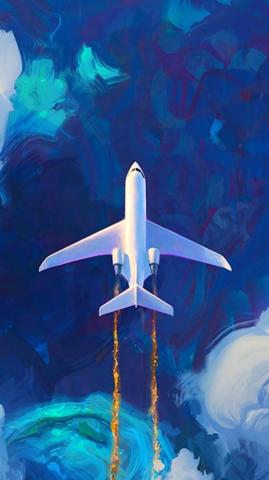 Jet Plane On Atlantic iPhone Wallpaper
