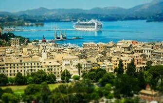 Wallpaper Island Town Liner Greece Kerkira Corfu Image For