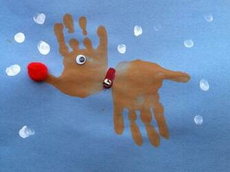 Easy Craft To Make The Reindeer Head Out Of A Hand Print Jpg