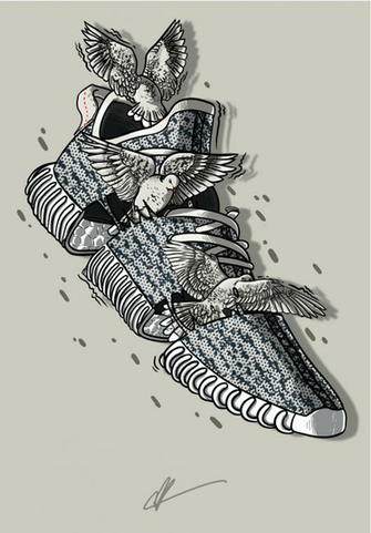 Sneaker Art Kanye Yeezy Turtledove