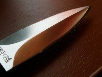 Sog Mini Pentagon Kydex Sheath Sharpened Straight Edge Gripping The