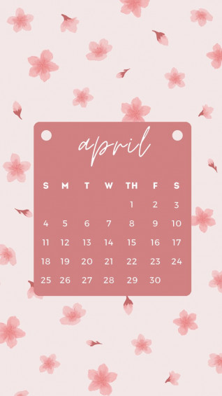 April Calendar Phone Wallpaper