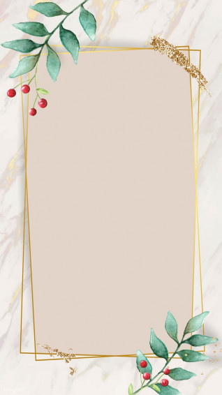 Christmas Golden Rectangle Frame On Beige Background Mobile Phone