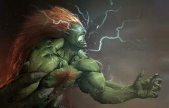 Wallpaper Zipper Art Rage Red Claws Green Street Fighter