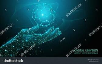 Abstract Blue Background Futuristic Pattern Molecular Biology