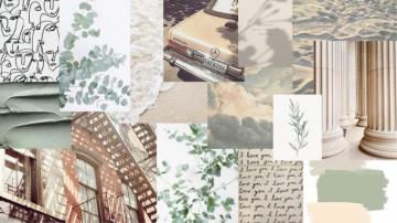 Plant Aesthetic Collage Creams Neutrals Simple Computer