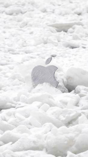 Snow White Apple Logo iPhone Wallpaper