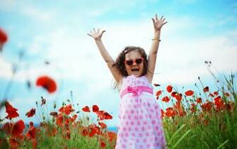 Cute Child Girl In Poppy Field X Close