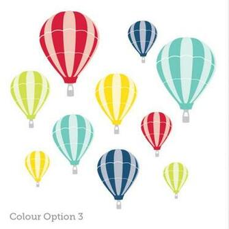 Vintage Hot Air Balloon Wall Stickers For Boys Jpg