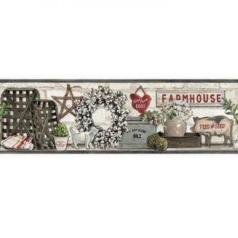 York Wallcoverings Farmhouse Shelf L X W Wallpaper Border
