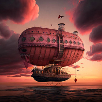 Matthias Jung S Flying Airship Steampunk Style Digital By Irina